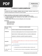 G5.1 - El Artículo de Opinión - Planificación, Esquema Numérico