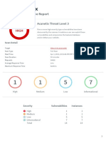 Comprehensive Report: Acunetix Threat Level 3