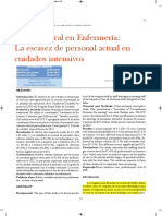 Estres Laboral en Enfermeria, La Escasez de Peronal en Cuidado Intensivos