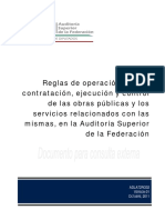 Reglas de Operación para La Contratación, Ejecución y Control de Las Obras Públicas y Los