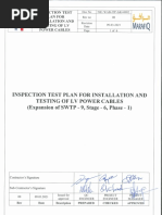 ITP &checklist For Installation and Testing of LV Cables