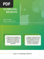 Sampling Designs: Subject: Research I Teacher: Leo Mark Y. Ulep