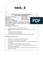 Assignment - 6: 1. Selecting The Service Tray