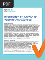 Information On Covid-19 Vaccine Astrazeneca