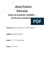 TRABAJO PRÁCTICO TELEVISIÓN - Ensayo Película 'Spotlight'