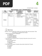 Percentiles and T-Distribution: Grade 11 Statistics and Probability