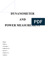 Dynanometer AND Power Measurement: Member: Noble, A. Ocularis, J. Pamplona, J.P. Rallos, T. Tabar, K.C.B. Tamba, K