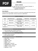 Resume: Kisan R. Kanojia