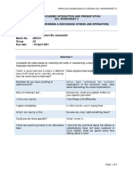 Lpe2301 Academic Interaction and Presentation SCL Worksheet 2 Week 3 & 4 (Maintaining A Discussion, Stress and Intonation)