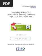 Proceeding of The LAVC Latin American Veterinary Conference Apr. 22-25, 2014 - Lima, Peru