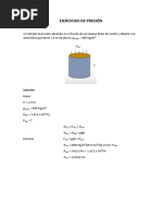 Ejercicios de Fluidos - La Presión