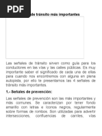 Tema Las 4 Señales de Tránsito Más Importantes y Los Accidentes de Transito