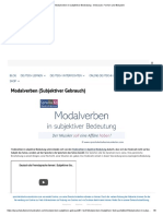 Modalverben in Subjektiver Bedeutung - Gebrauch, Formen Und Beispiele