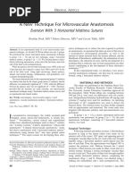 A New Technique For Microvascular Anastomosis Eversion With 3 Horizontal Mattress Sutures