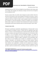 Desarrollo Breve. Las Reflexiones Fundacionales de Ferdinand de Saussure