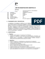 Investigacion Cientifica III SILABUS