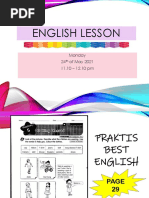 English Lesson Monday 24 May