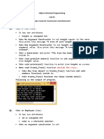 Object Oriented Programming Lab 03 Topic Covered: Constructor and Destructor