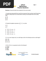 UPCAT Mathematics Practice Questions Set 1