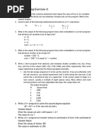 C++ Programming Exercise-2:: Sample Output