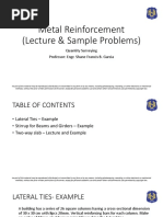 Metal Reinforcement (Lecture & Sample Problems) : Quantity Surveying Professor: Engr. Shane Francis B. Garcia