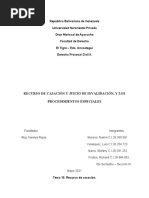 Recurso de Cansacion y Juicio de Invalidacion, y Los Procedimientos Especiales