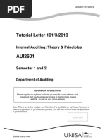 Tutorial Letter 101/3/2018: Internal Auditing: Theory & Principles