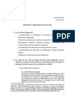 Tipicidade e Atipicidade Dos Contratos: Rui Pinto Duarte Outubro 2016