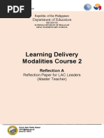 Learning Delivery Modalities Course 2: Department of Education