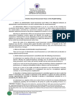 Briefer On Administrative Sexual Harassment Cases in The DepEd Setting