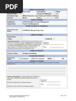 Assessment I - Project Time Management