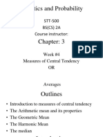 Statistics and Probability: STT-500 BS (CS) 2A Course Instructor