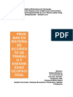 Pruebas en Materia de Accidentes de Trabajo y Enfermedad Ocupacional