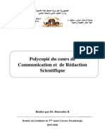 3eme Parasitologie 19-20 Cours de Communication Et Rédaction Scientifique Bourouba