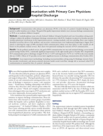 Improving Communication With Primary Care Physicians at The Time of Hospital Discharge