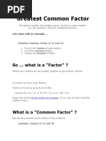 Greatest Common Factor: So ... What Is A "Factor" ?