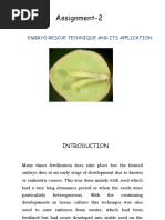 Assignment-2: Embryo Rescue Technique and Its Application