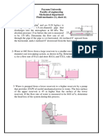 Fayoum University Faculty of Engineering Mechanical Department Fluid Mechanics (1), Sheet