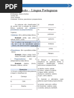 Revisão Oxítona, Paroxítona e Proparoxítona 1º Trimestre 6º Ano