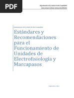 ESTANDARES y RECOMENDACIONES PARA UNIDADES DE ELECTROFISIOLOGÍA - Sept 2017