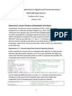 EE1/EIE1: Introduction To Signals and Communications MATLAB Experiments