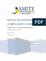 PDF Rights of Patentee and Compulsary Licensing