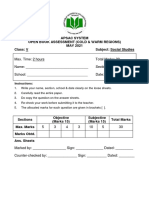 Apsac System Open Book Assessment (Cold & Warm Regions) MAY 2021 Class: V Subject: Social Studies