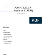 Hyponatremia (Emphasis On SIADH) : DR Adeyemo A. O