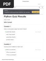 W3Schools Quiz Results - Python