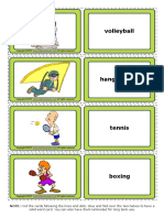 Sports Esl Vocabulary Game Cards For Kids