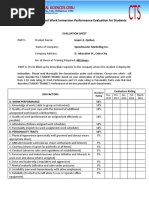 Senior High School Work Immersion Performance Evaluation For Students