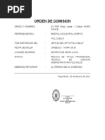 Orden de Comision