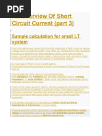 An Overview of Short Circuit Current (Part 3) : Sample Calculation For Small LT System