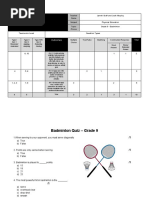 9 10 Badminton Unit - Quiz and Blueprint